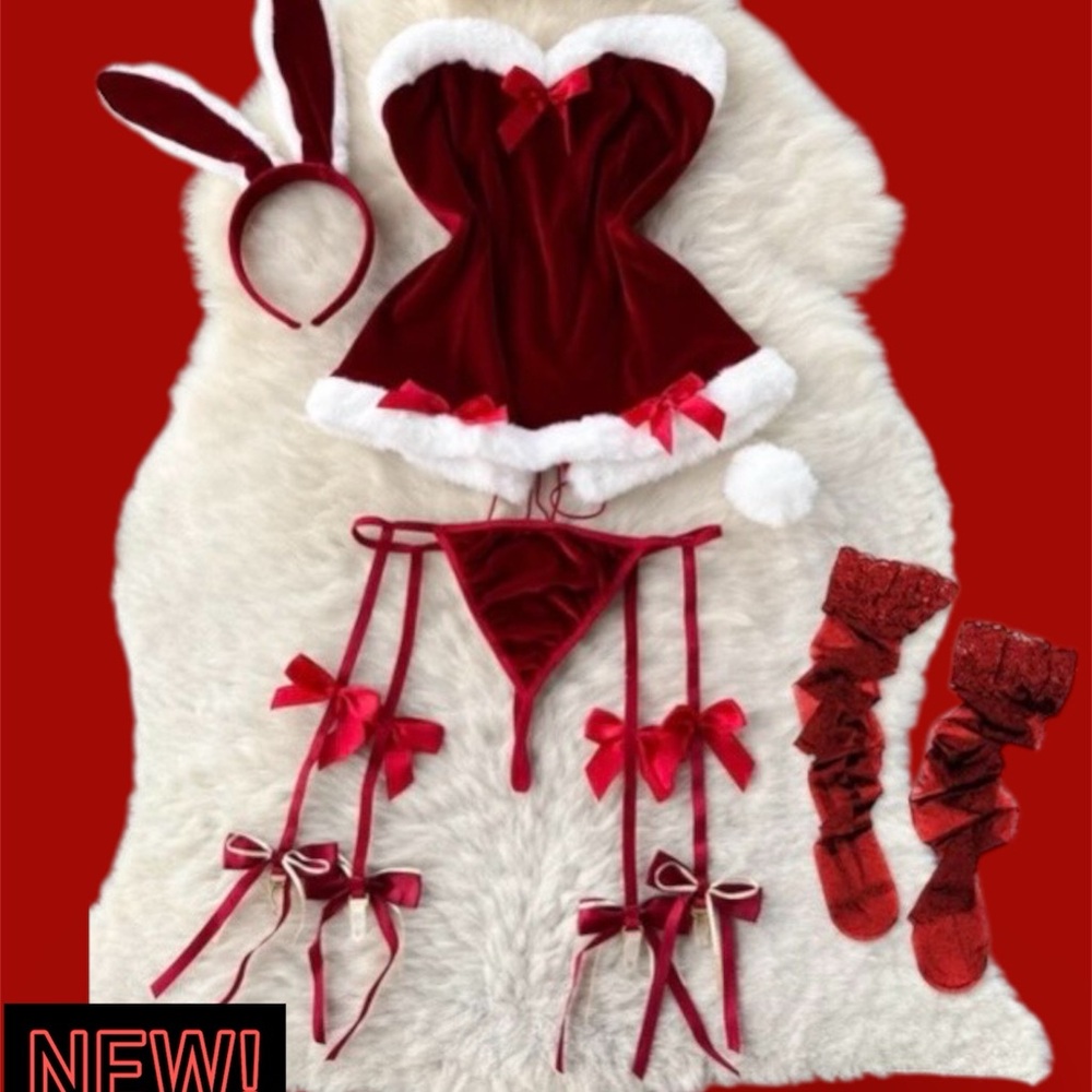 Red Velvet Christmas Lingerie Set